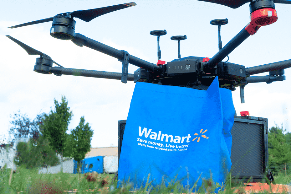Drone de livraison de l'entreprise Walmart, chaine de grande distribution.